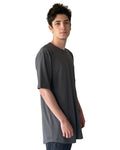 Men's Cotton Long Body Crew - Heavy Metal