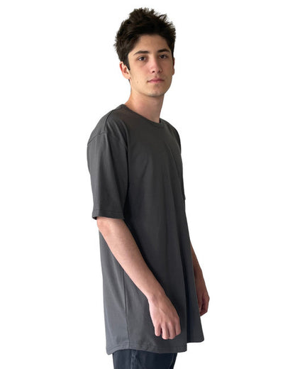 Men's Cotton Long Body Crew - Heavy Metal