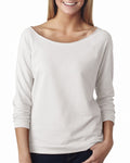 Women's French Terry 3/4-Sleeve Raglan - White
