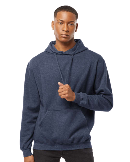 Unisex Fleece Pullover Hoodie - Heather Denim
