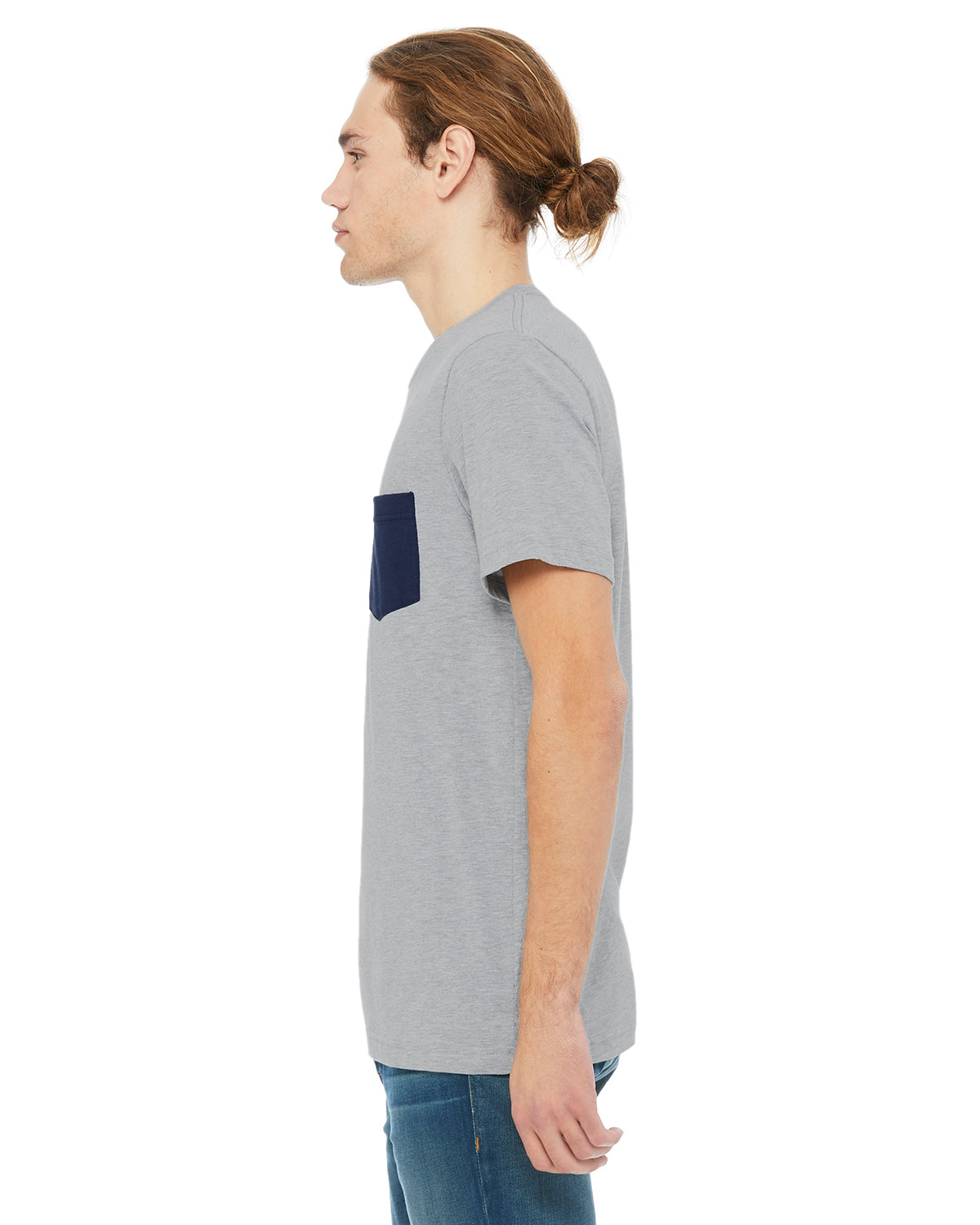 Men's Jersey Short-Sleeve Pocket T-Shirt - Heather Athletic / Navy