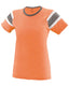 Augusta Sportswear 3011 - Women's Fanatic Short-Sleeve T-Shirt - Light Orange / Slt / White