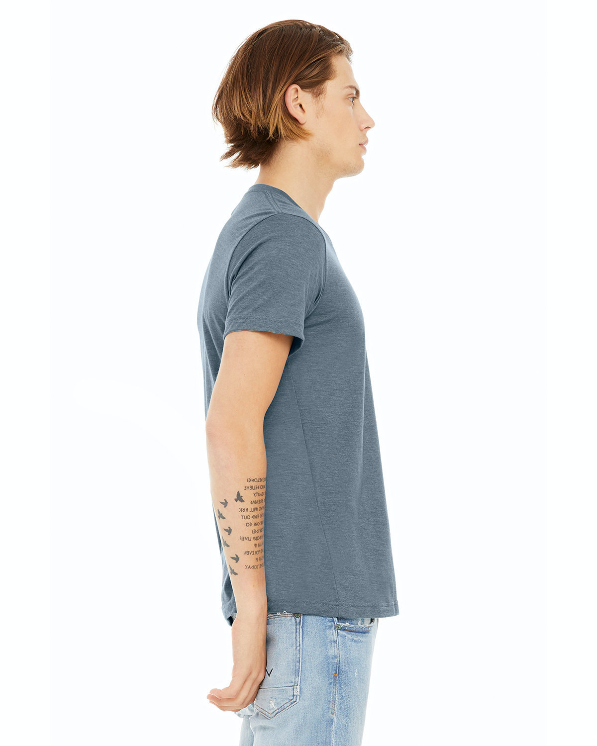 Unisex Jersey Short-Sleeve V-Neck T-Shirt - Heather Slate