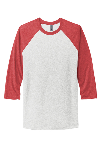 Unisex Triblend 3/4-Sleeve Raglan - Vintage Red / Heather White