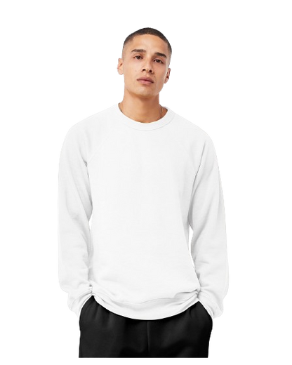 Unisex Sponge Fleece Raglan Sweatshirt - White