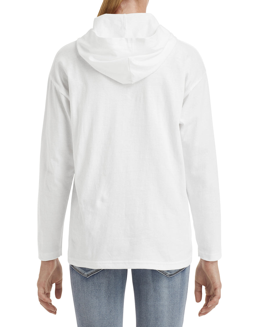Youth Long-Sleeve Hooded T-Shirt - White