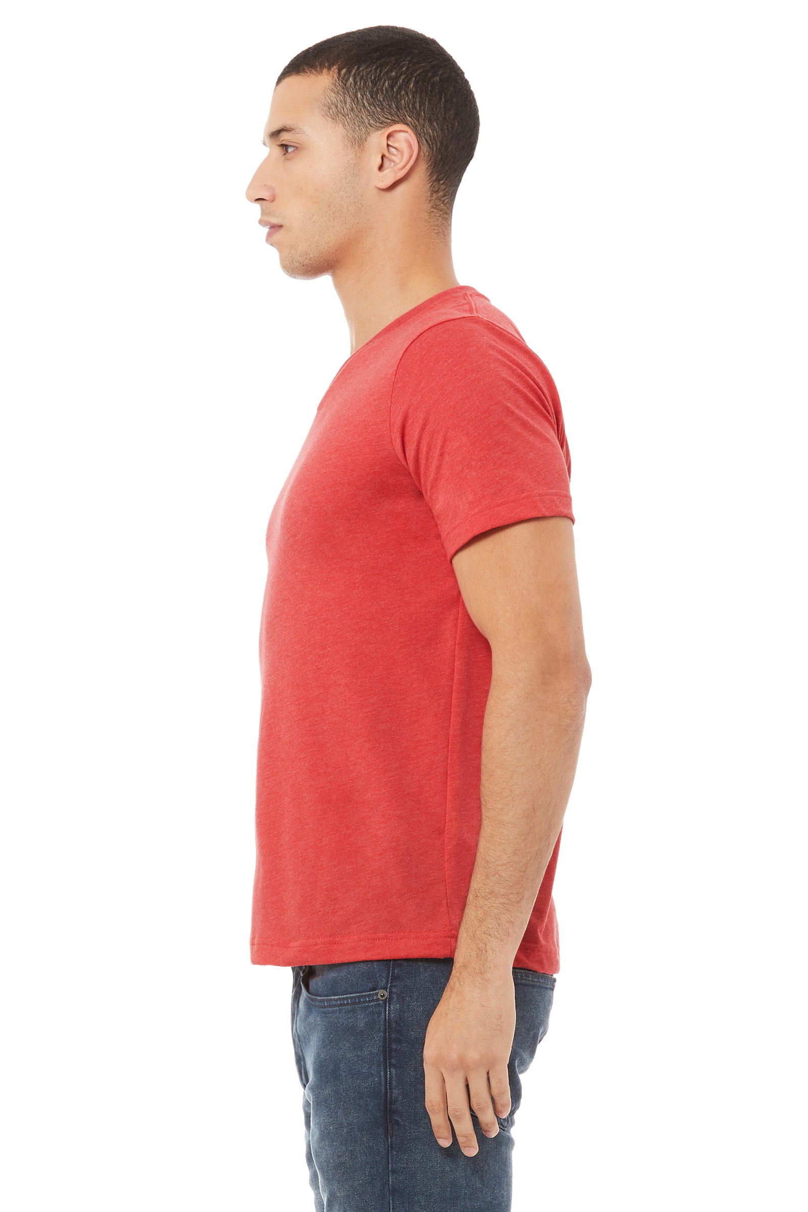 Unisex Triblend V-Neck T-Shirt - Red Triblend