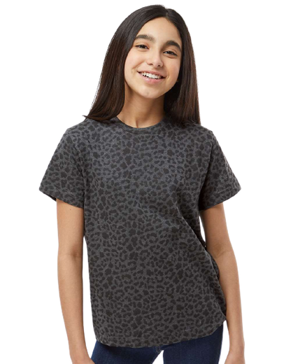 Youth Fine Jersey T-Shirt - Black Leopard