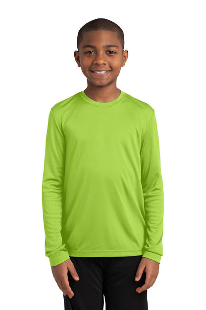 Youth Long Sleeve PosiCharge Competitor Tee - Lime Shock