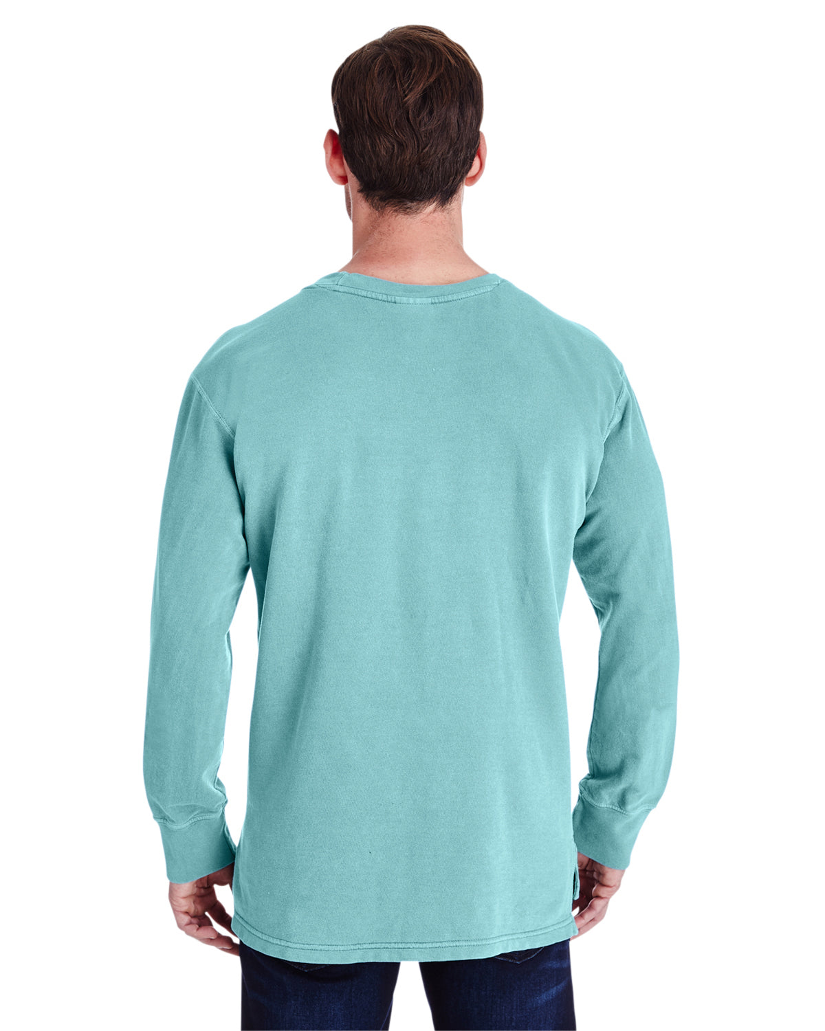 Unisex French Terry Crew With Pocket - Chalky Mint