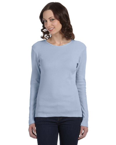 Women's Stretch Rib Long-Sleeve T-Shirt - Baby Blue