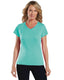 LAT 3507 - Women's V-Neck Fine Jersey T-Shirt - Caribbean