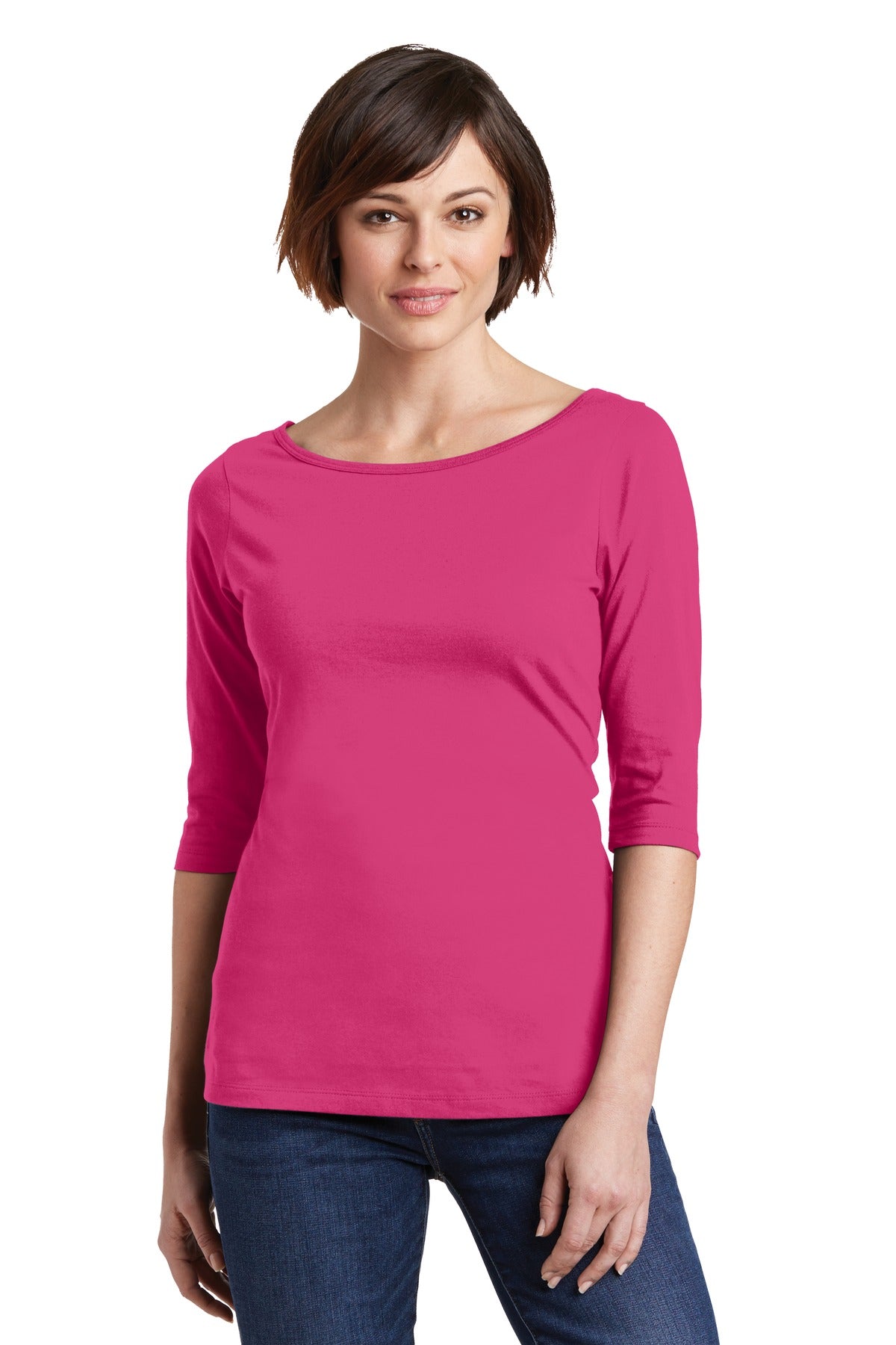 Women's Perfect Weight 3/4-Sleeve Tee - Dark Fuchsia