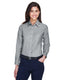 Harriton M600W - Women's Long-Sleeve Oxford with Stain-Release - Oxford Gray