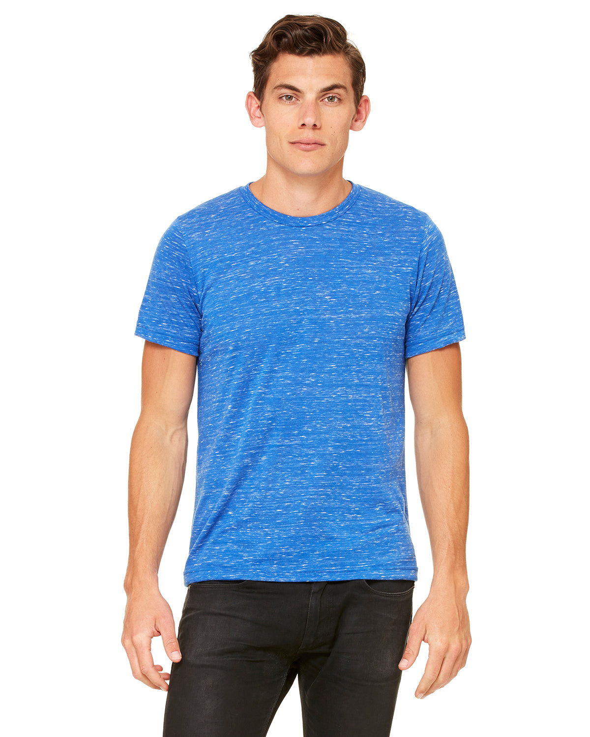 Unisex Poly-Cotton Short-Sleeve T-Shirt - True Royal Marble