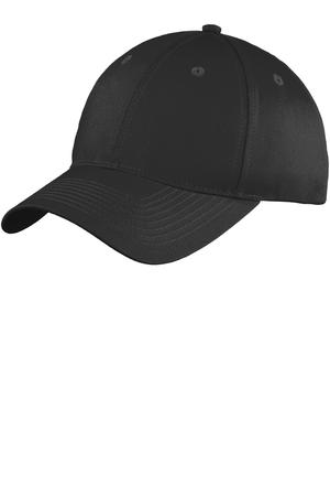 Six-Panel Unstructured Twill Cap - Black