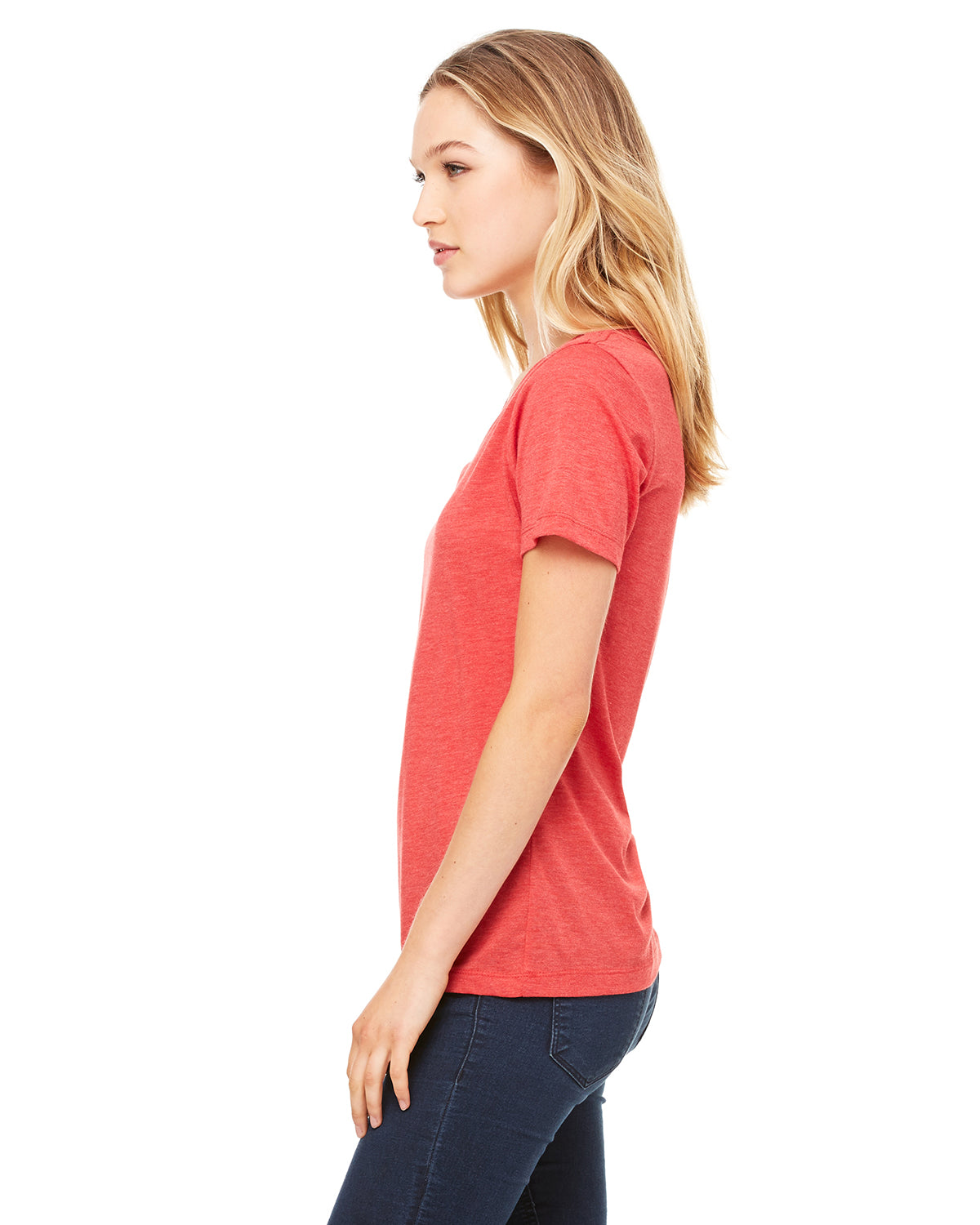 Women's Relaxed Jersey V-Neck T-Shirt - Red Triblend
