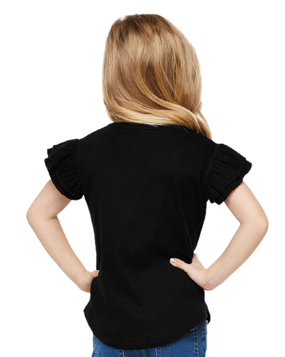 Toddler Flutter Sleeve T-Shirt - Black
