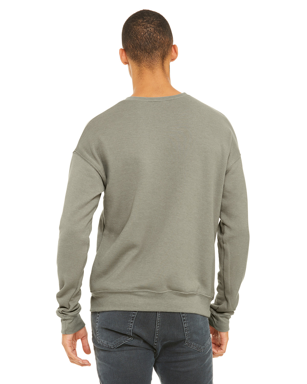 Unisex Drop Shoulder Fleece - Heather Stone