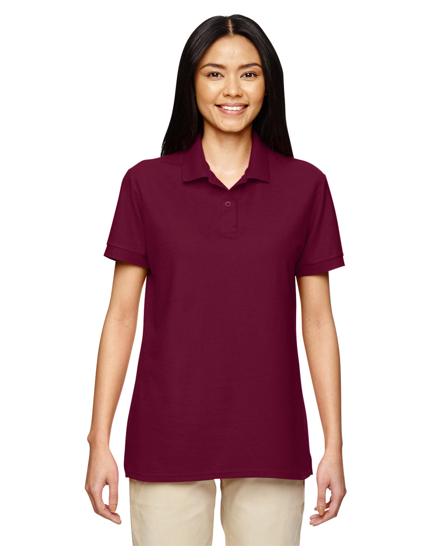 Women's Double Piqué Polo - Maroon