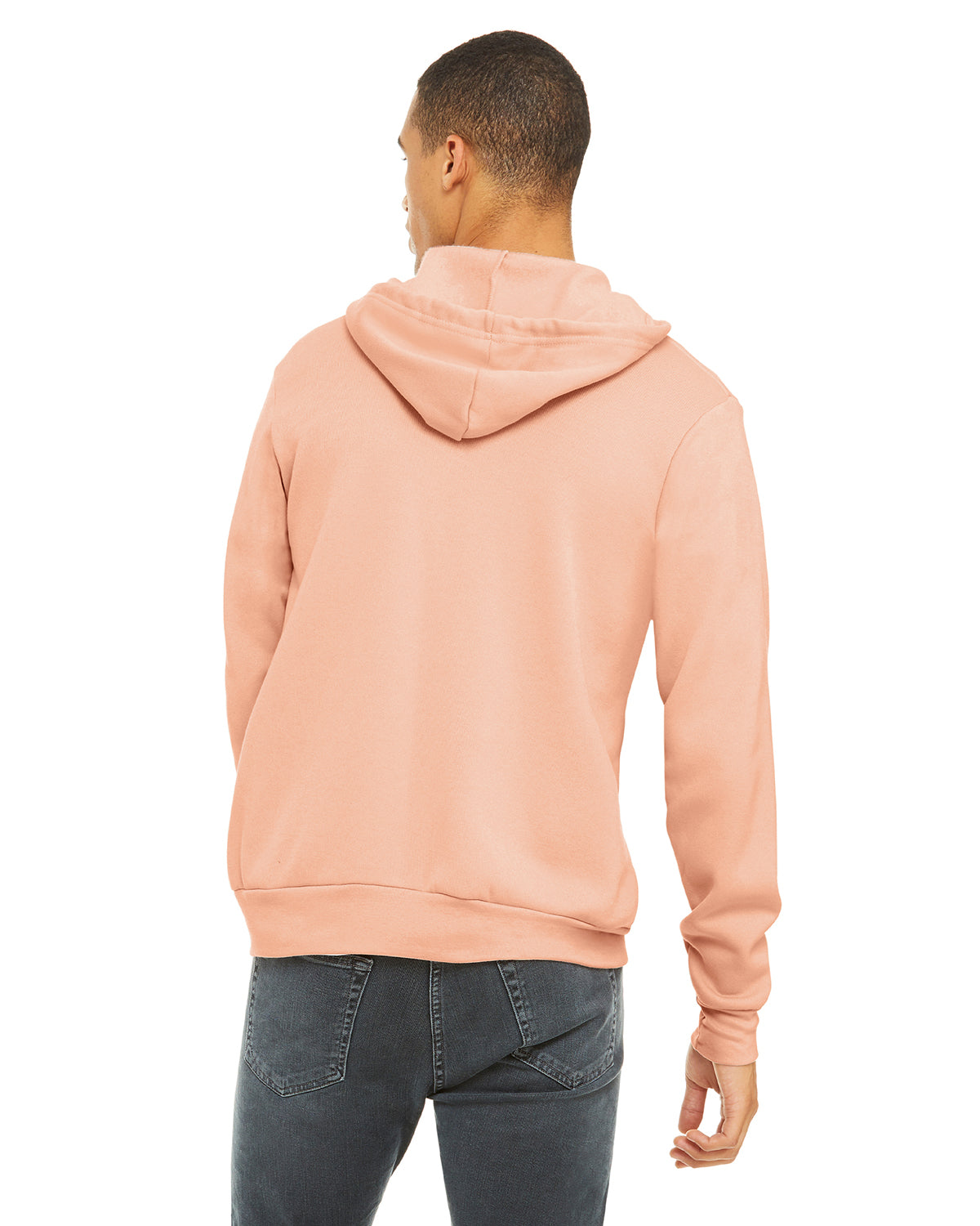 Unisex Poly-Cotton Sponge Fleece Full-Zip Hoodie - Peach