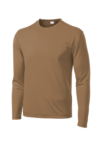 Unisex Long Sleeve PosiCharge Competitor Tee - Woodland Brown