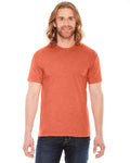 Unisex Poly-Cotton Short-Sleeve Crewneck - Heather Orange