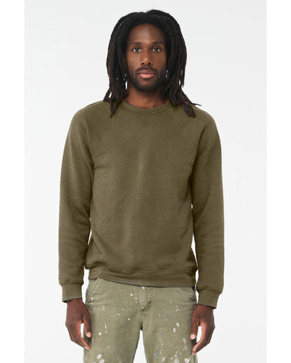 Unisex Sponge Fleece Raglan Sweatshirt - Heather Olive