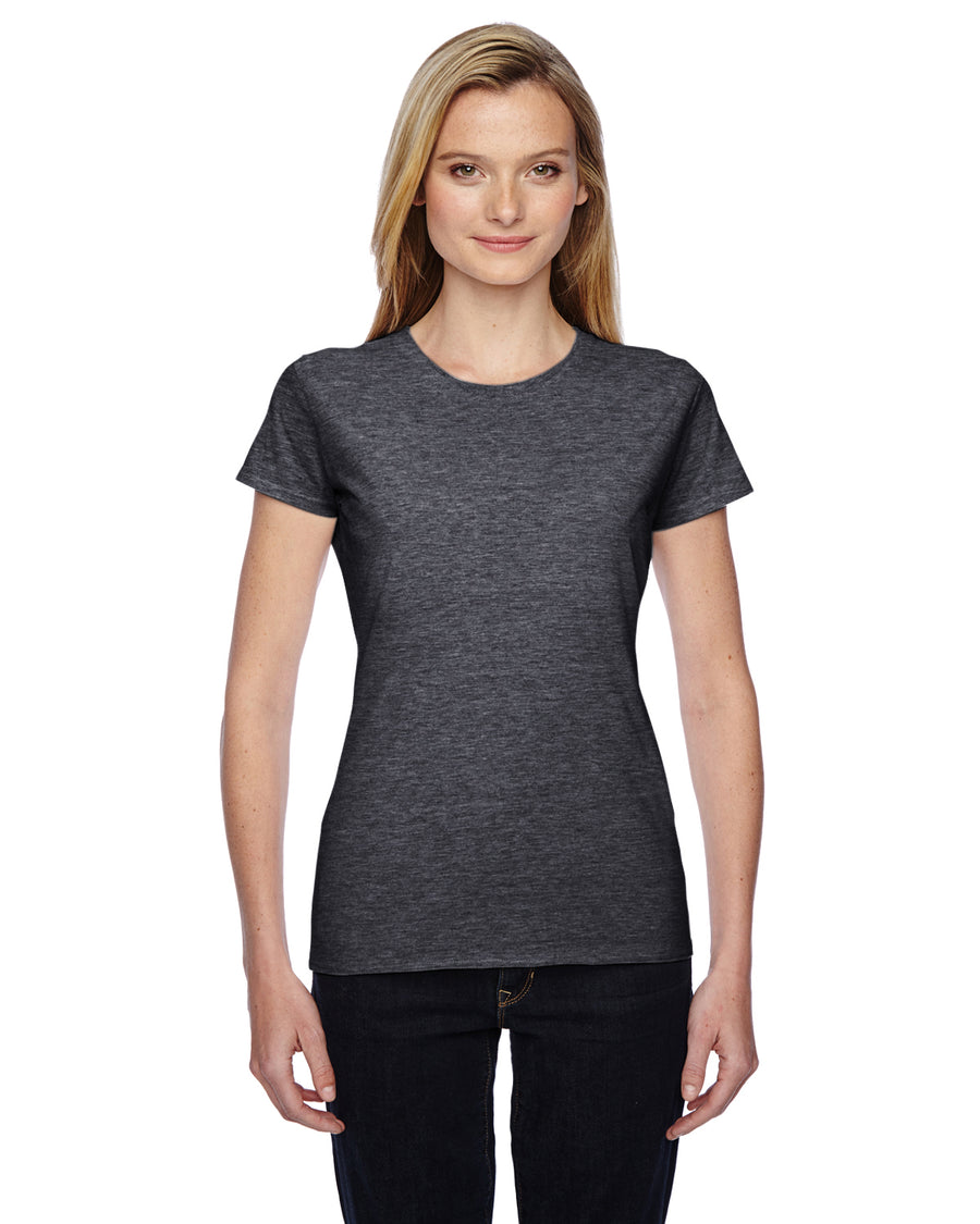 Women's Sofspun® Jersey Junior Crew T-Shirt - Charcoal Heather