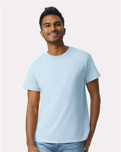 Gildan 2000 Light Blue — on model front