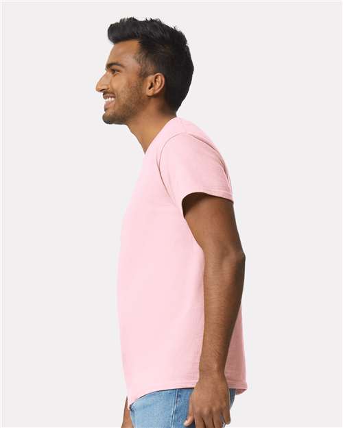 Gildan 2000 Light Pink — on model side