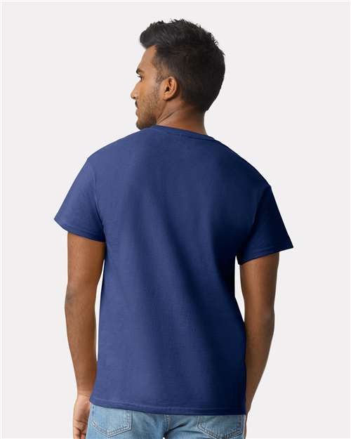 Gildan 2000 Metro Blue — on model back