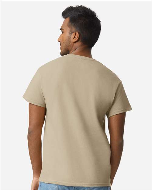 Gildan 2000 Tan — on model back