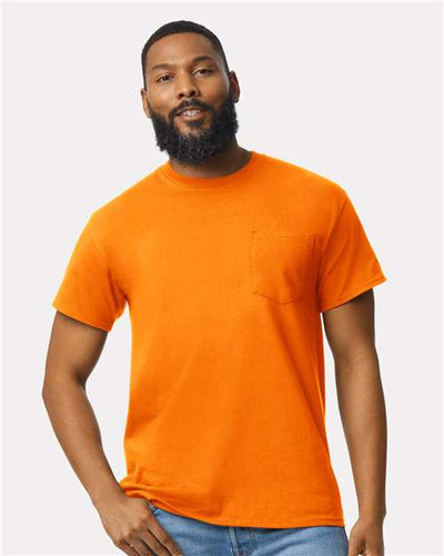 Gildan 2300 Safety Orange — on model front