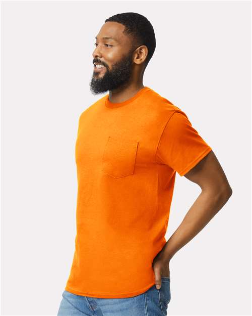 Gildan 2300 Safety Orange — on model side