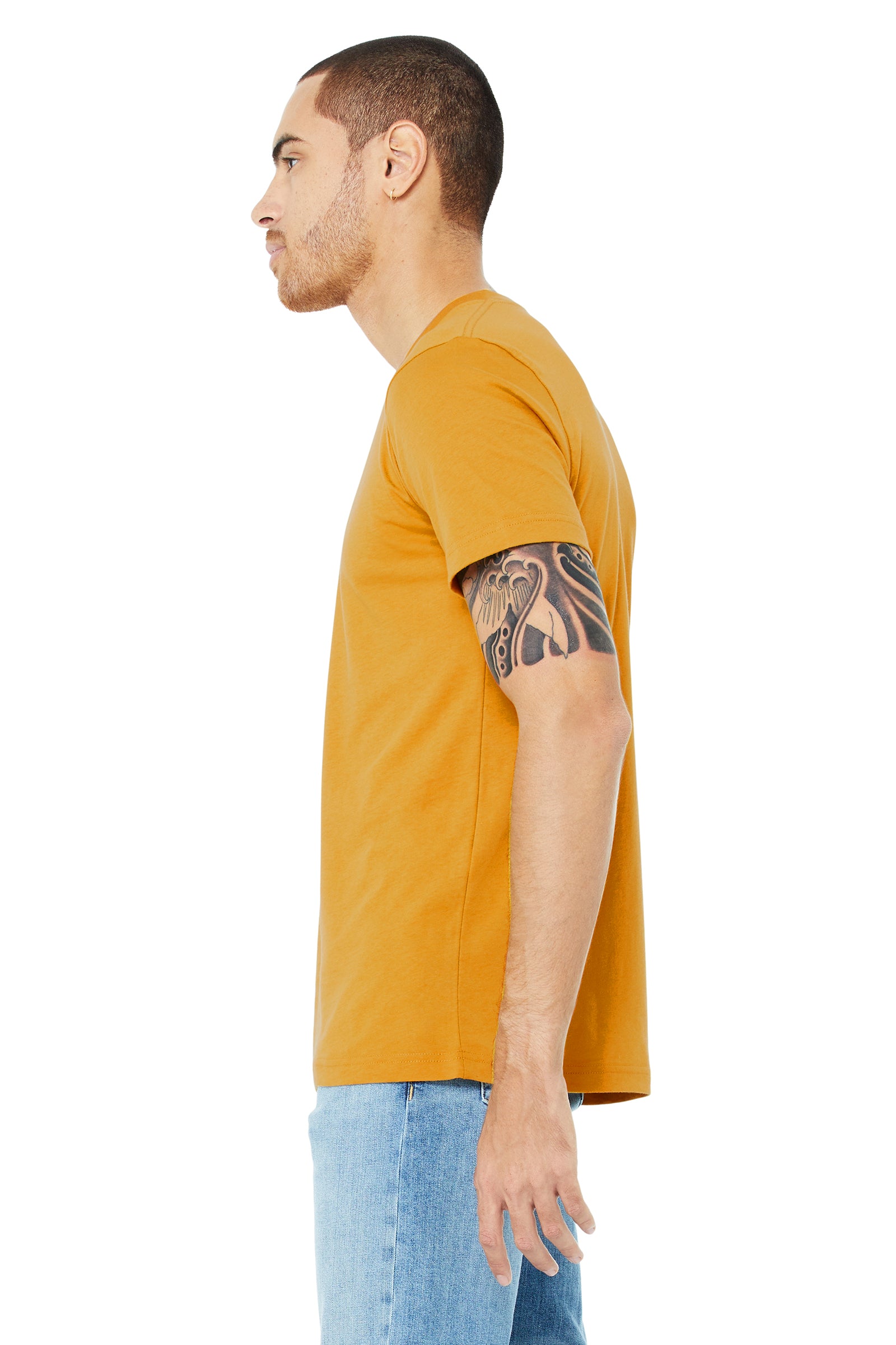 Unisex Jersey Short-Sleeve V-Neck T-Shirt - Mustard