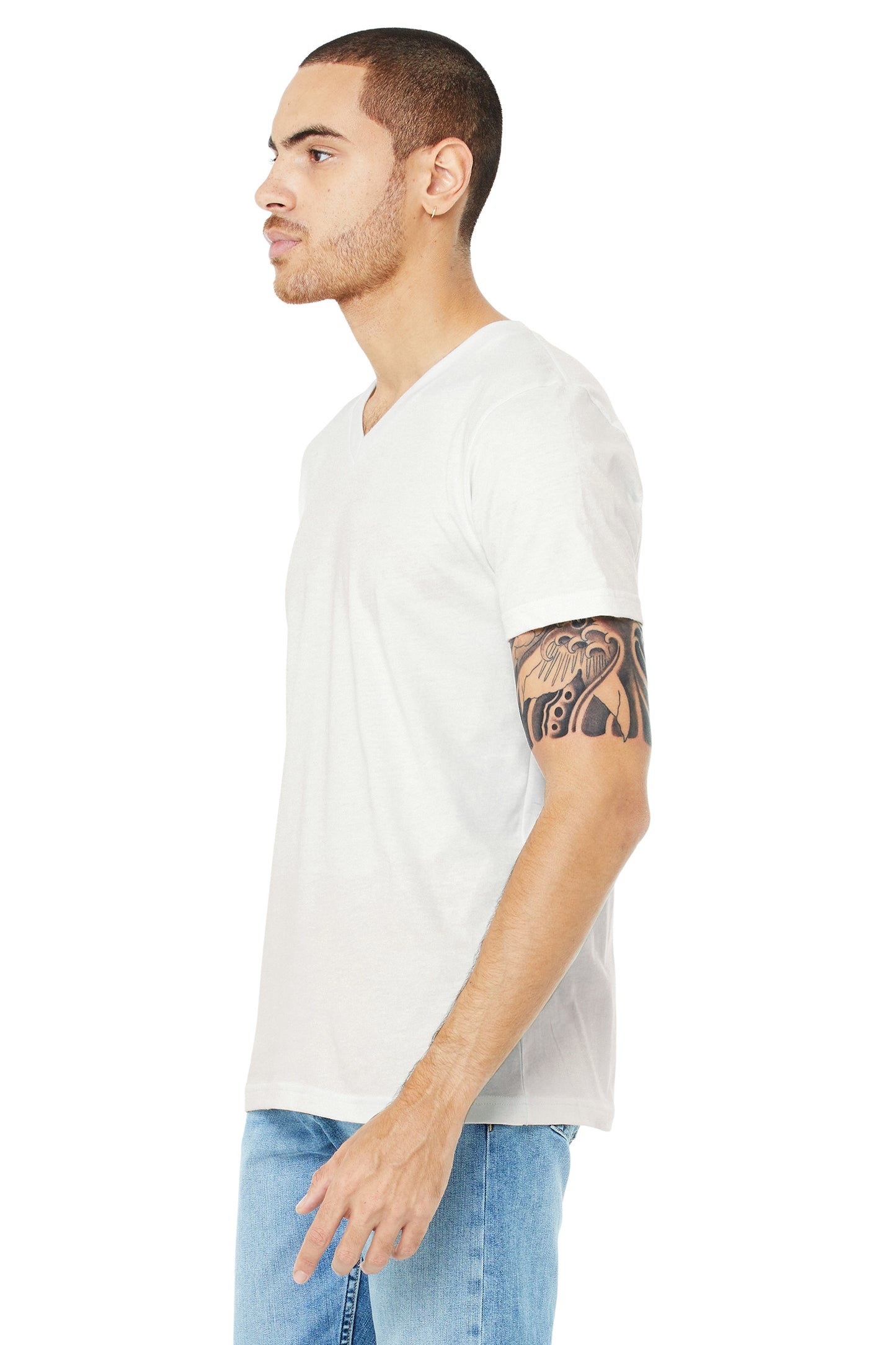 Unisex Jersey Short-Sleeve V-Neck T-Shirt - Vintage White