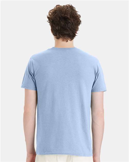 Hanes 4980 Light Blue — on model back