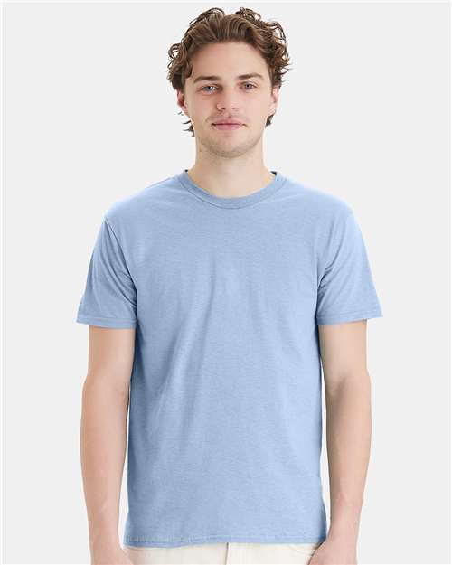 Hanes 4980 Light Blue — on model front