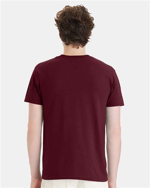 Hanes 4980 Maroon — on model back