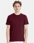Hanes 4980 Maroon — on model front