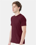 Hanes 4980 Maroon — on model side