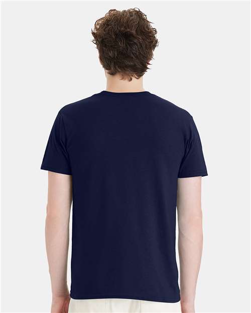 Hanes 4980 Navy — on model back