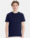 Hanes 4980 Navy — on model front