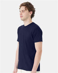 Hanes 4980 Navy — on model side