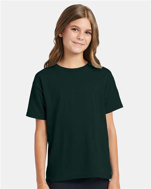 Hanes 5370 Deep Forest — on model front