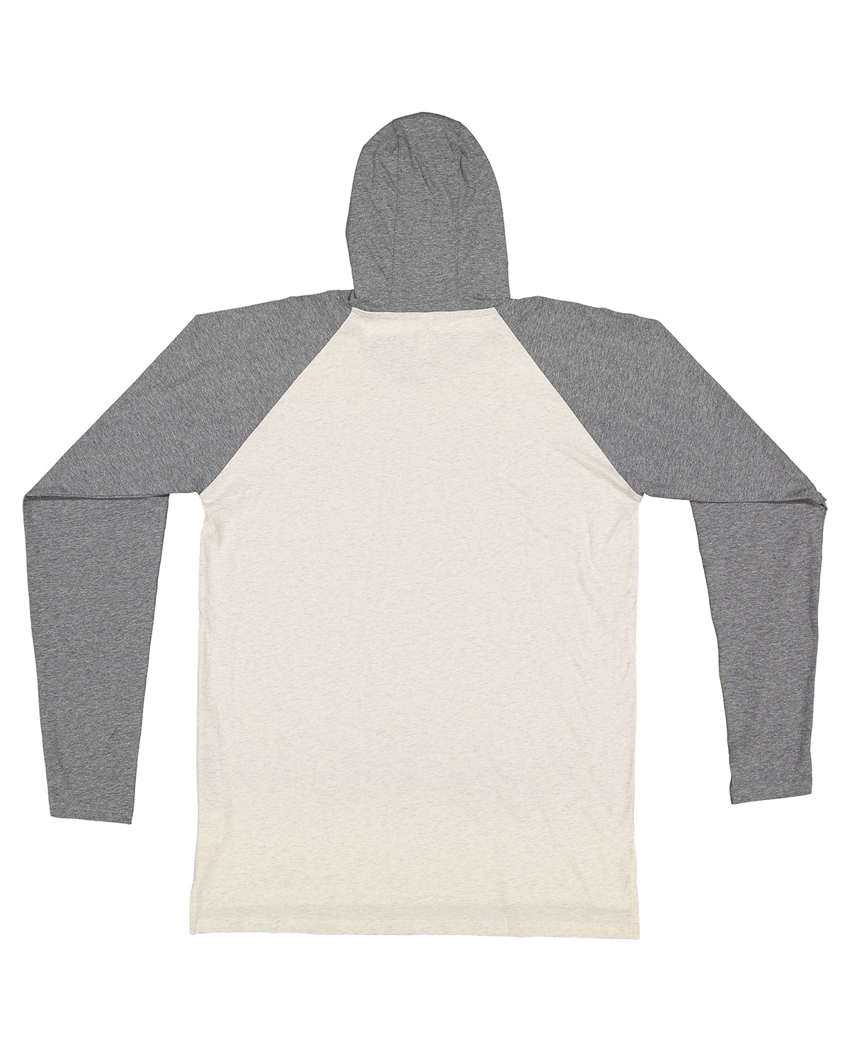 Men's Hooded Raglan Long Sleeve Fine Jersey T-Shirt - Nt Heather / Gray Heather / Tt