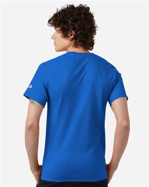Champion T425 Royal Blue — on model back