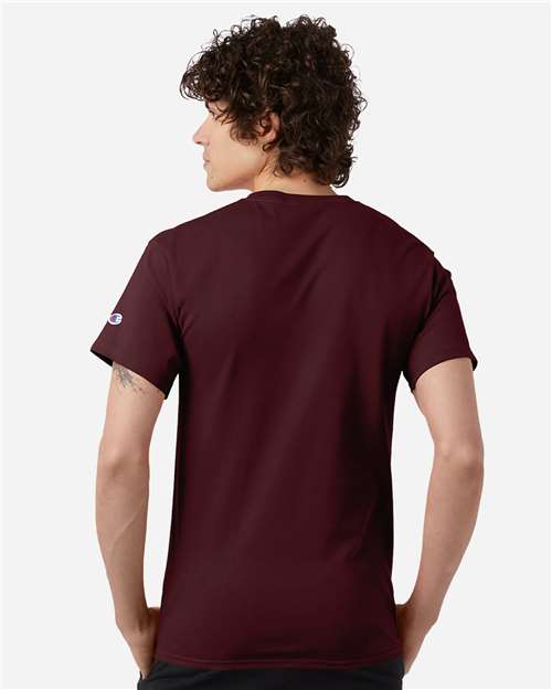 Champion T425 Maroon — on model back