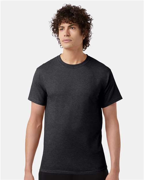 Champion T425 Charcoal Heather — on model front